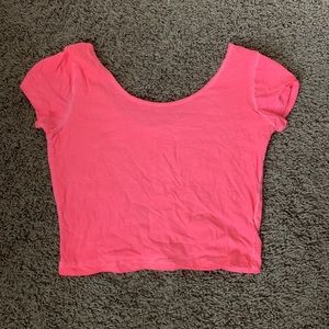 hot pink basic crop top